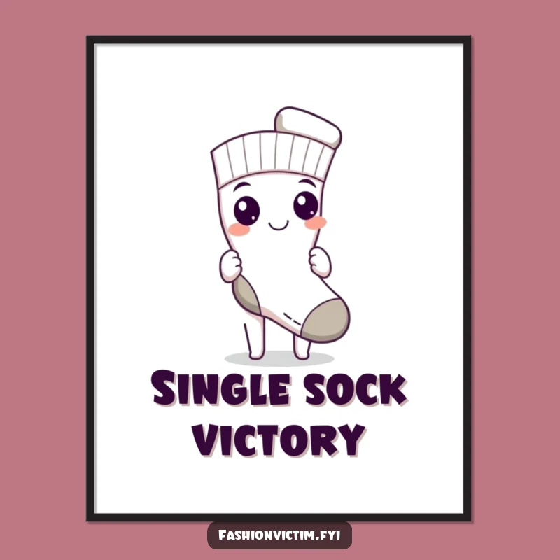 Funny Sock Design Digital Print: Triumphant Match Art, Instant Artistic Humor