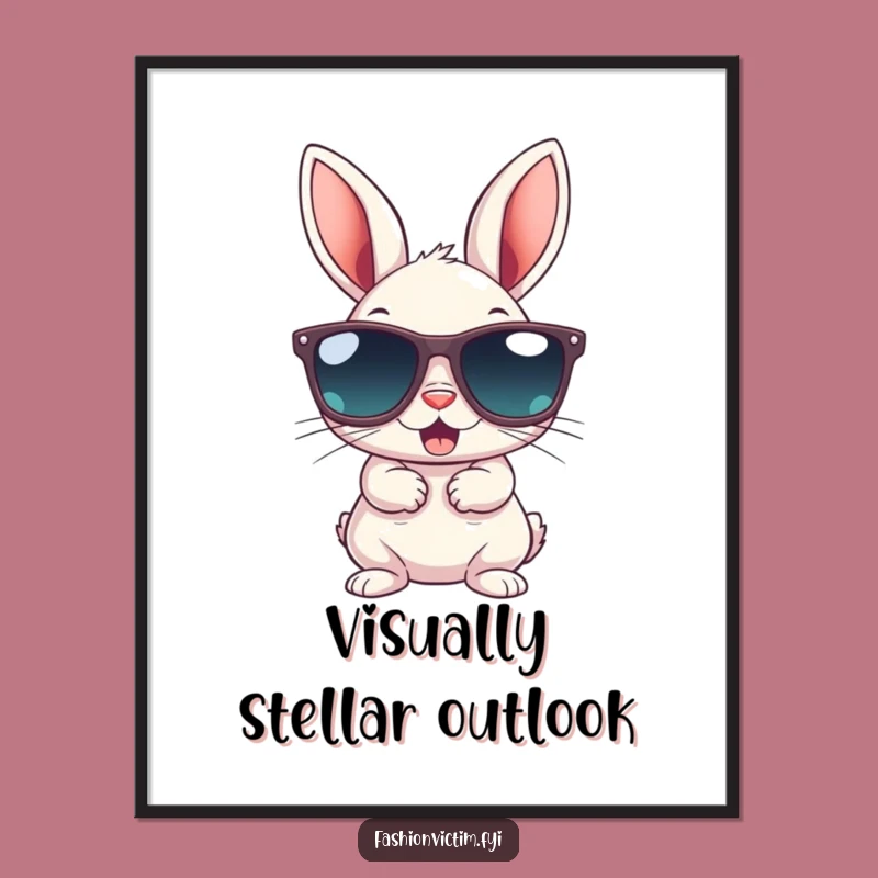 Funny Bunny Gigantic Sunglasses Art - Hilarious Digital Print for Cool Vibes