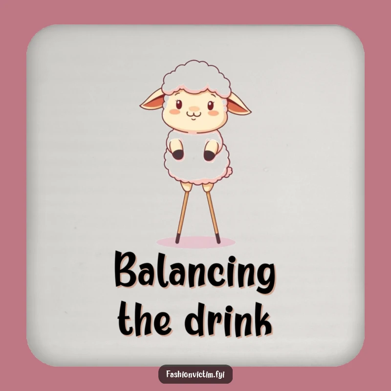 Funny Sheep Stilts Coaster: Protect Surfaces with Farmyard Charm