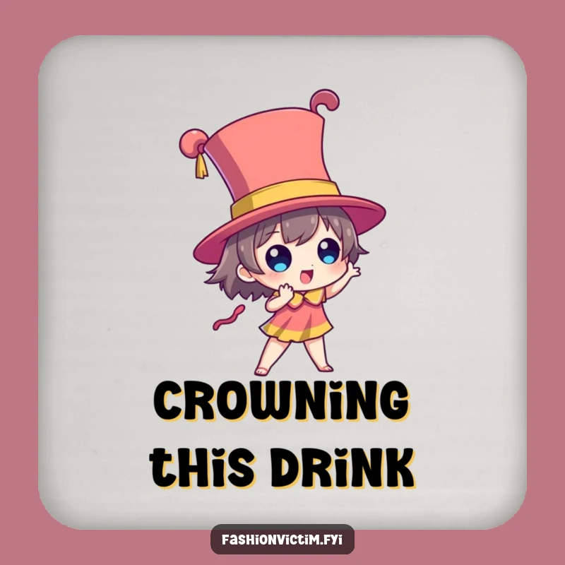Funny Dramatic Hat Coaster: Character's Towering Table Protection