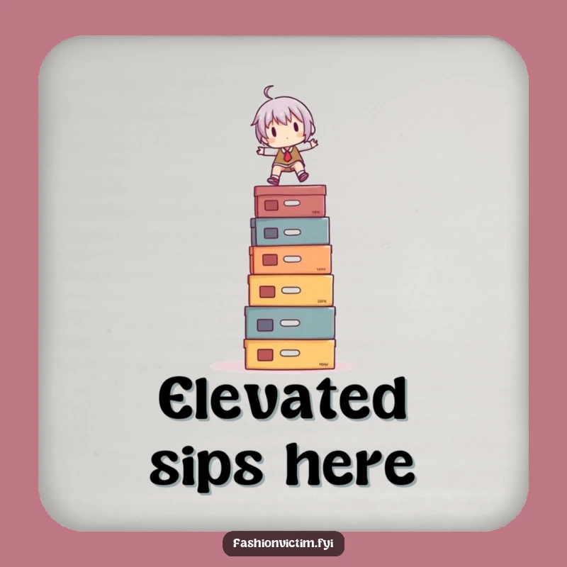 Funny Coaster Set: Shoe Box Balancing Character, Protect Surfaces with Hilarious Style Gift