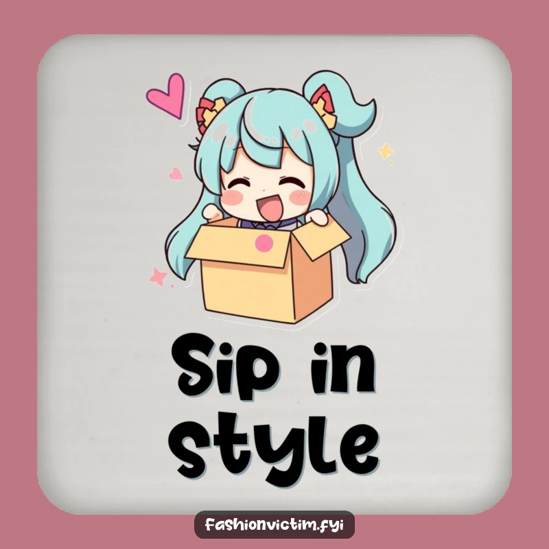 Funny Coaster Set: Accessory Unboxing Character, Protect Surfaces with Hilarious Style Gift