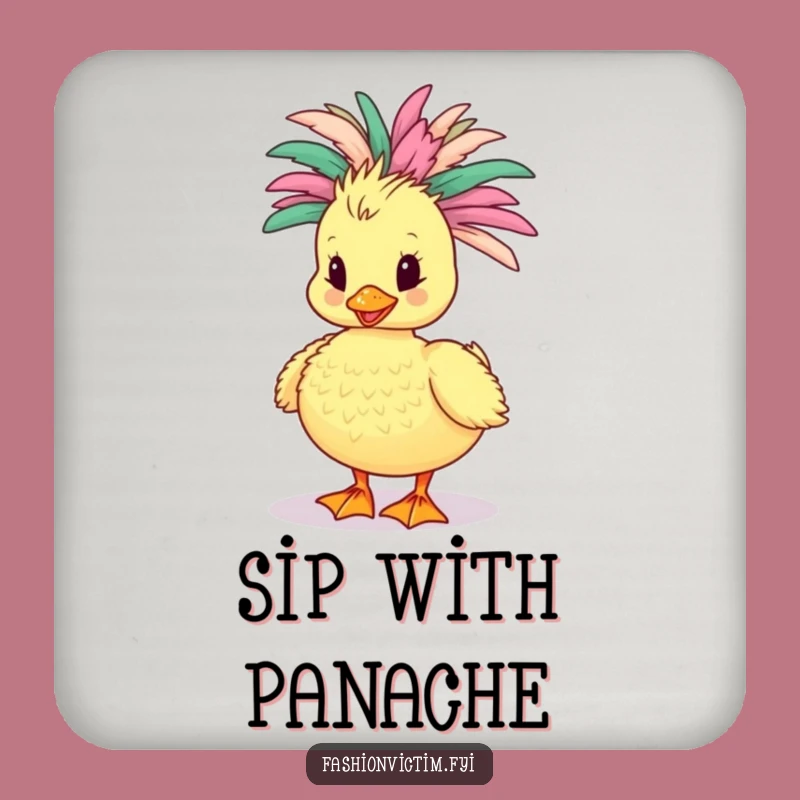 Funny Duckling Boa Coaster: Protect Surfaces with Feathered Flair - Housewarming Gift