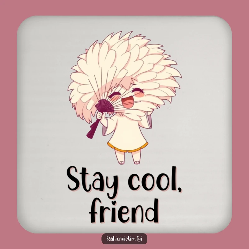 Funny Feathery Fan Coaster, Protect Surfaces with Dramatic Flair