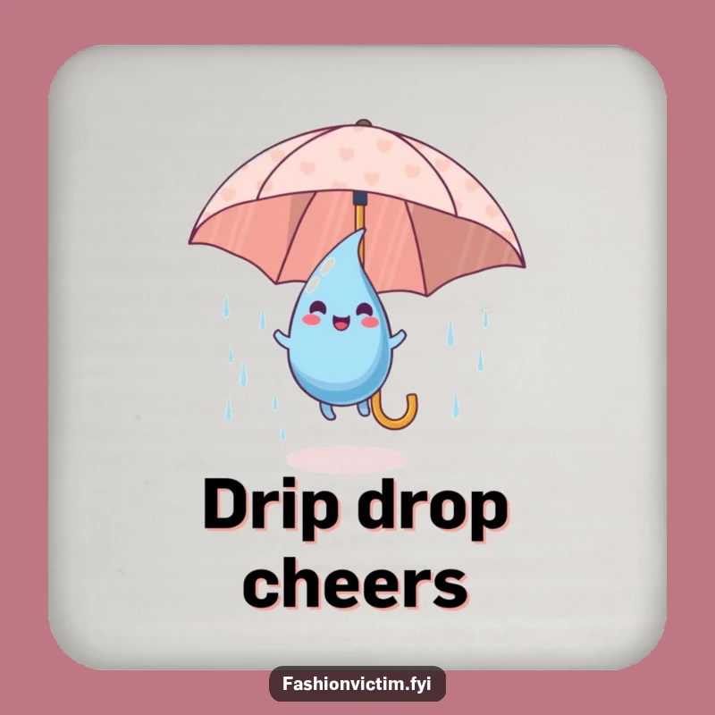 Funny Raindrop Coaster: Playful Umbrella Decor