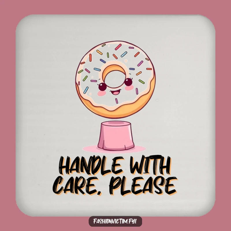 Funny Dramatic Donut Coaster: Protect Surfaces with Theatrical Charm