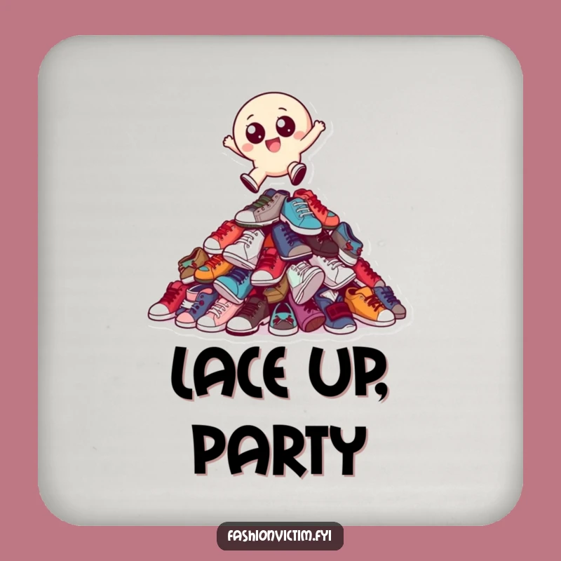 Funny Shoe Jumper Drink Coaster: Quirky Table Protector, Cute Funny Gift