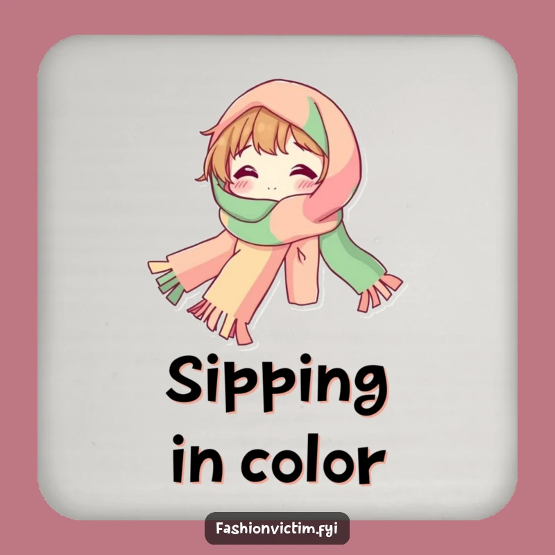 Funny Bubbly Coaster: Colorful Scarf Decor