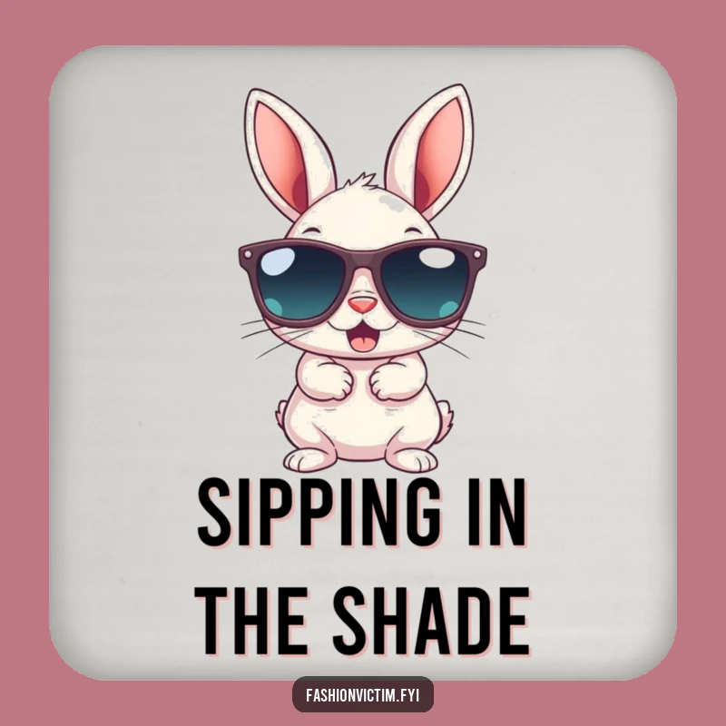 Funny Bunny Gigantic Sunglasses Coaster - Cool Humor for Your Table