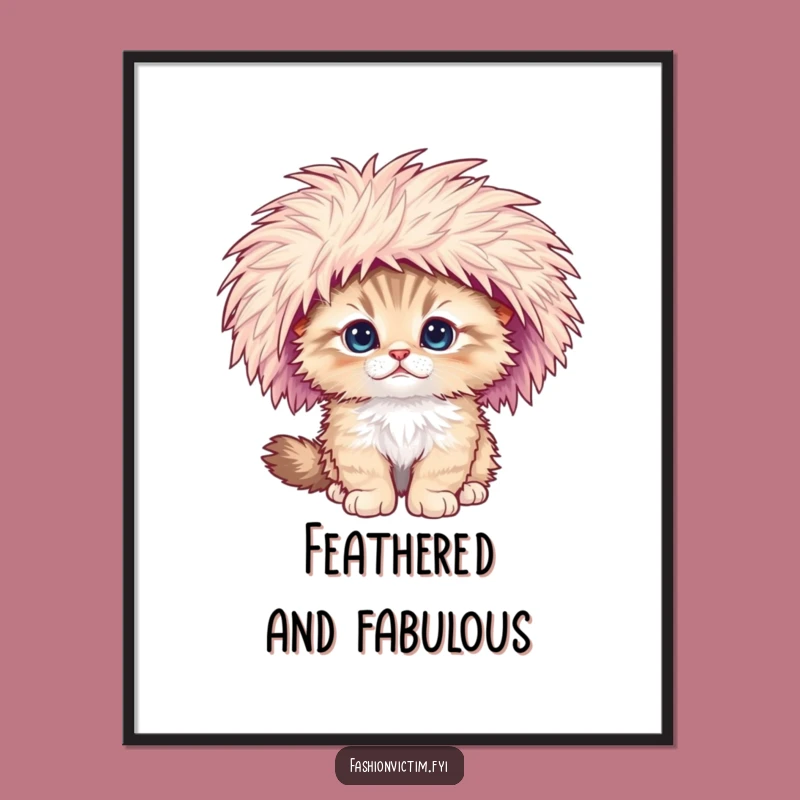 Funny Falling Kitten Poster: Whimsical Wall Art for Cat Lovers