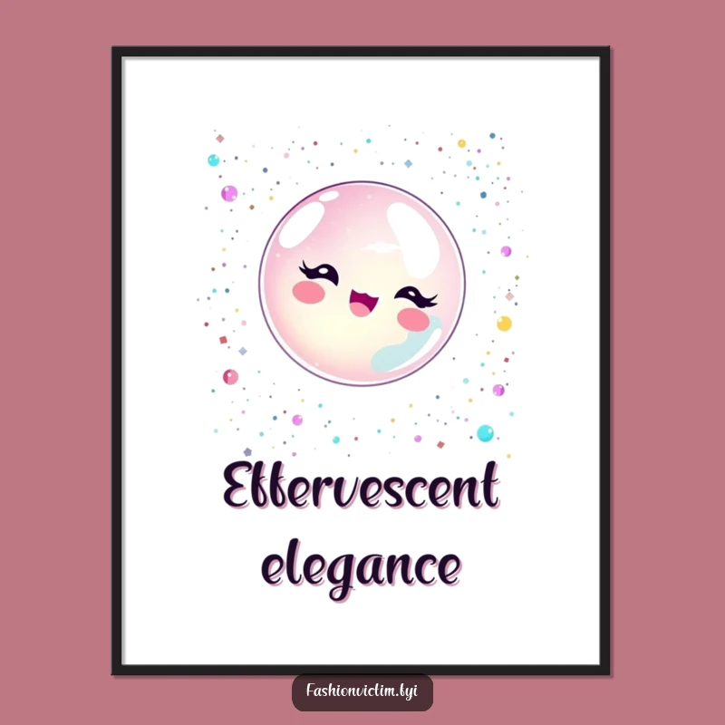 Funny Bubble Pop Poster - Sparkling Celebration Wall Art Gift