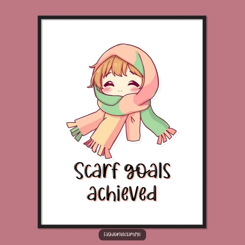 Funny Bubbly Poster: Long Colorful Scarf Art