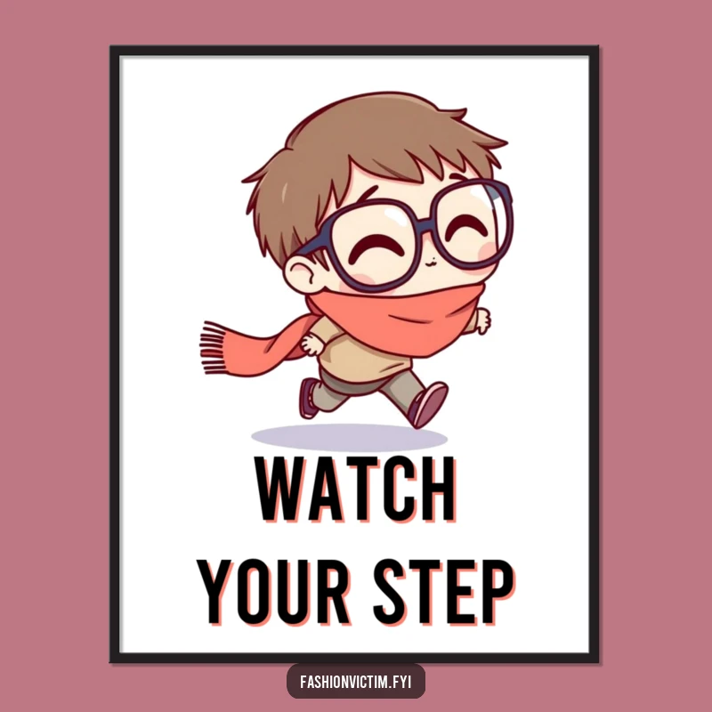 Funny Clumsy Character Poster: Goofball Art Print, Unique Funny Gift Idea