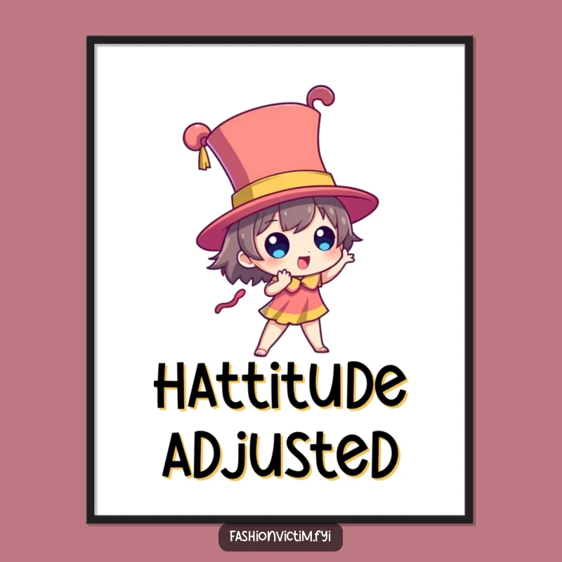 Funny Dramatic Hat Poster: Character's Towering Style Decor