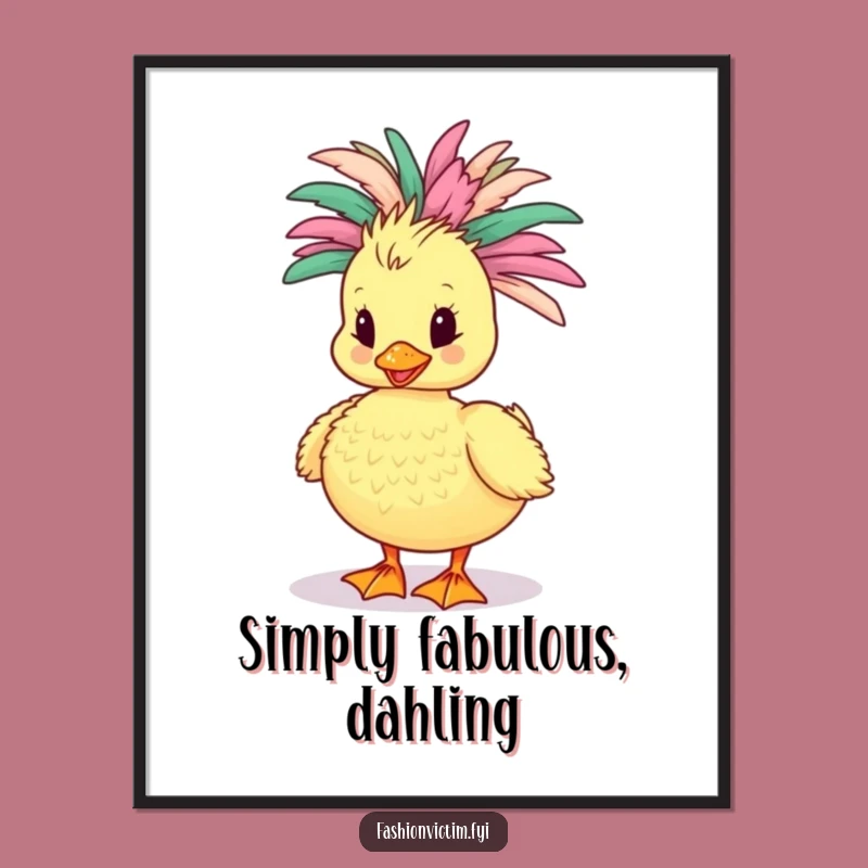 Funny Duckling Boa Poster: Flamboyant Feathered Friend Art - Wall Decor Gift