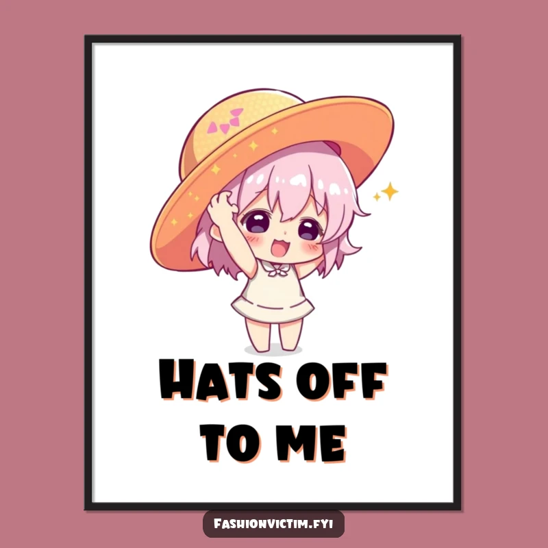 Funny Hat Extravaganza Poster: Character with Giant Sequin Hat, a Festive Funny Gift