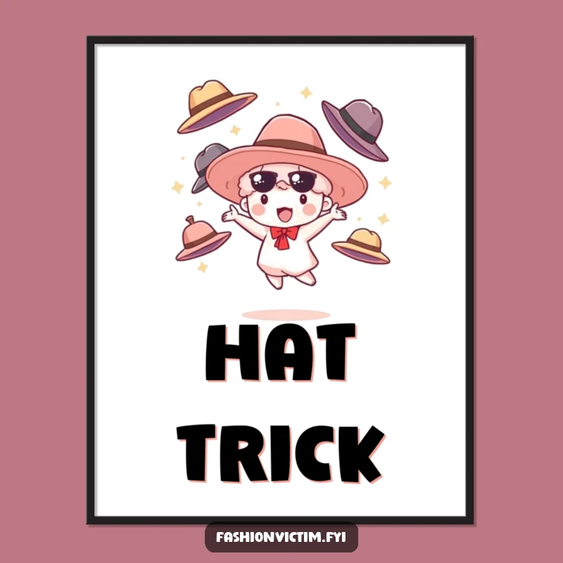 Funny Hat Juggler Poster: Decorate with Quirky Fashion and Humorous Art