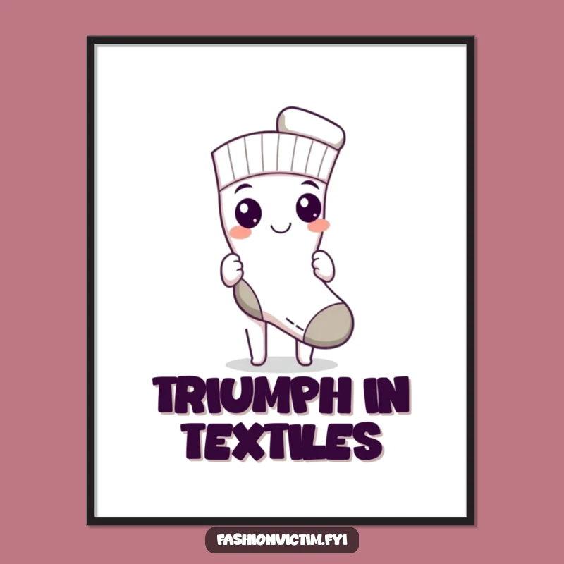 Funny Sock Art Poster: Triumphant Match Display, Inspiring Decor and Hilarious Gift