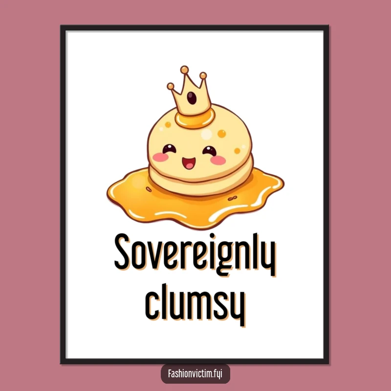 Funny Pancake Crown Poster: Whimsical Wall Art for a Deliciously Humorous Touch