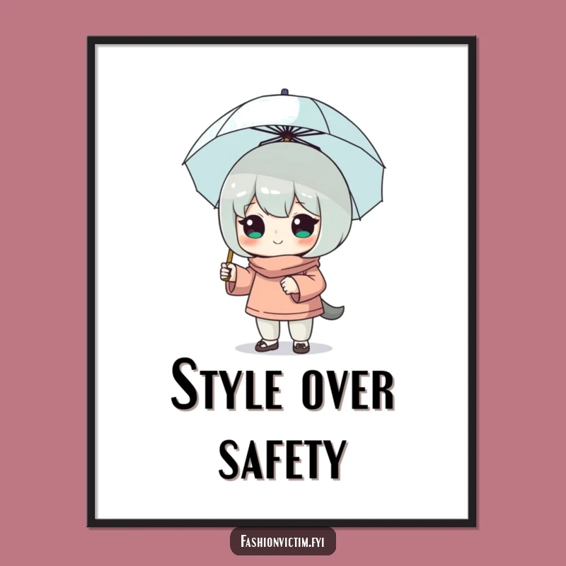 Funny Tiny Umbrella Character Poster - Inspiring Wall Art with a Hilarious Twist!