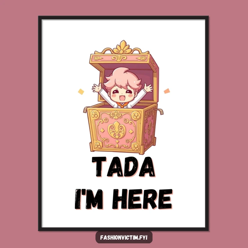 Funny Grand Reveal Poster: Bursting out art, a dramatic funny gift for walls.