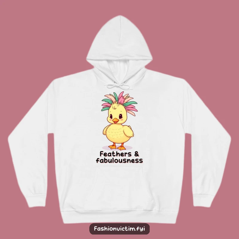 Cozy Duckling Boa Hoodie: Funny Flamboyant Feathered Friend - Warm Gift
