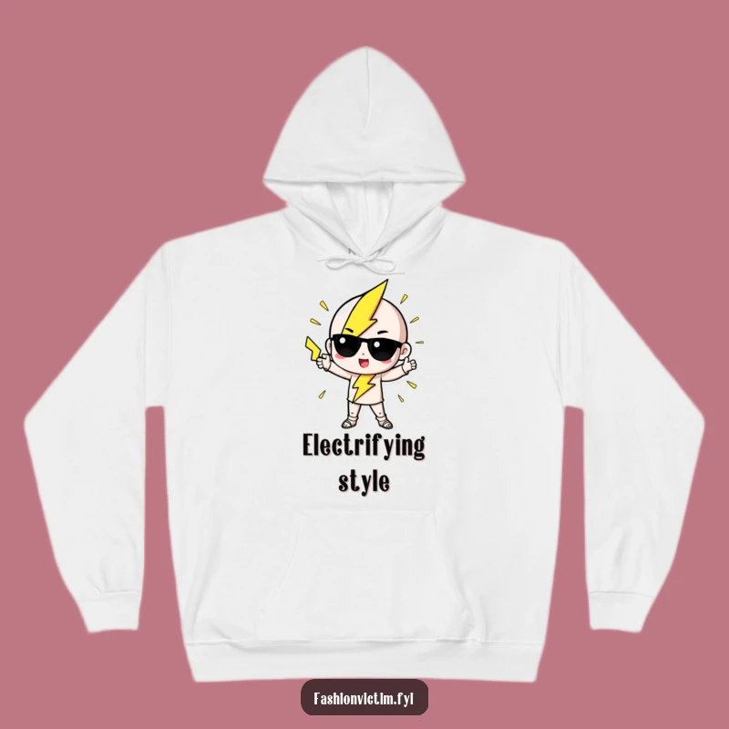 Funny Lightning Hoodie: Cozy Electric Fashion Pose