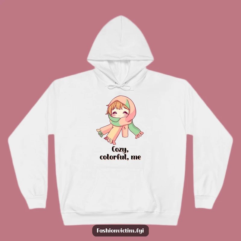 Funny Bubbly Hoodie: Long Colorful Scarf Comfort
