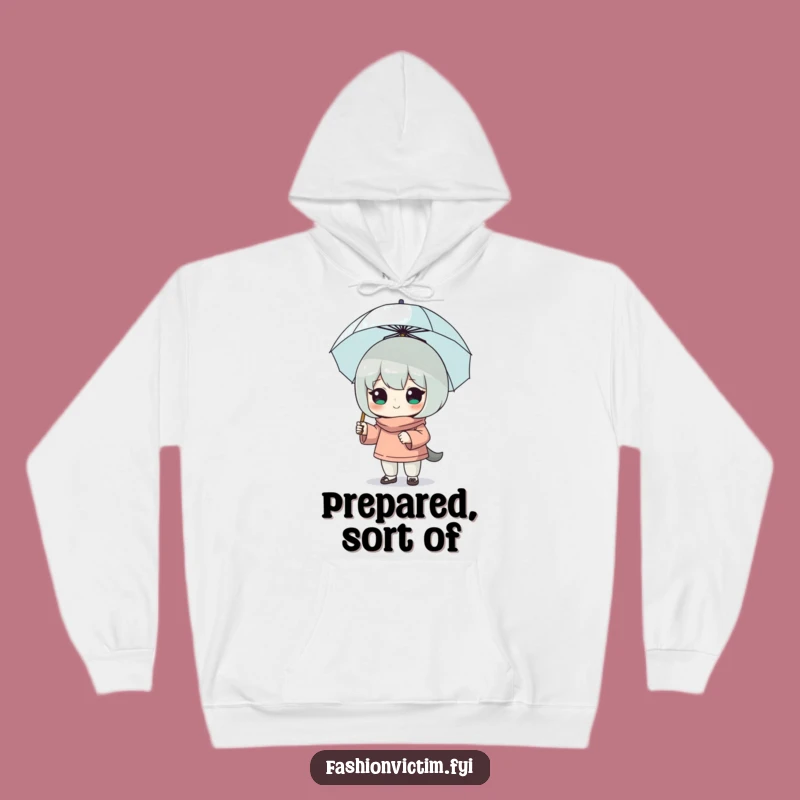 Funny Confident Pose Hoodie - Stay Warm with Tiny Umbrella Swagger!