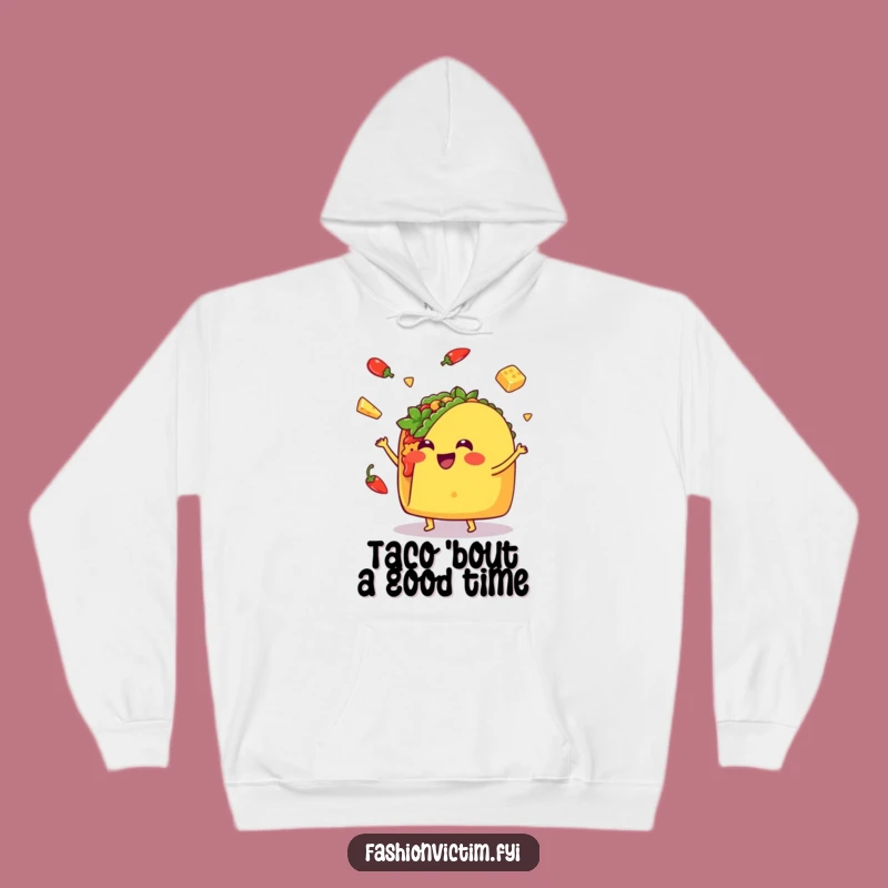 Funny Kawaii Taco Hoodie - Cozy and Hilarious Comfort for Foodies!
