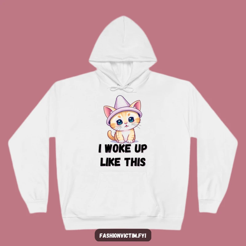 Funny Tiny Cat Sparkly Hat Hoodie – Cozy & Glamorous Gift for Cat Fans