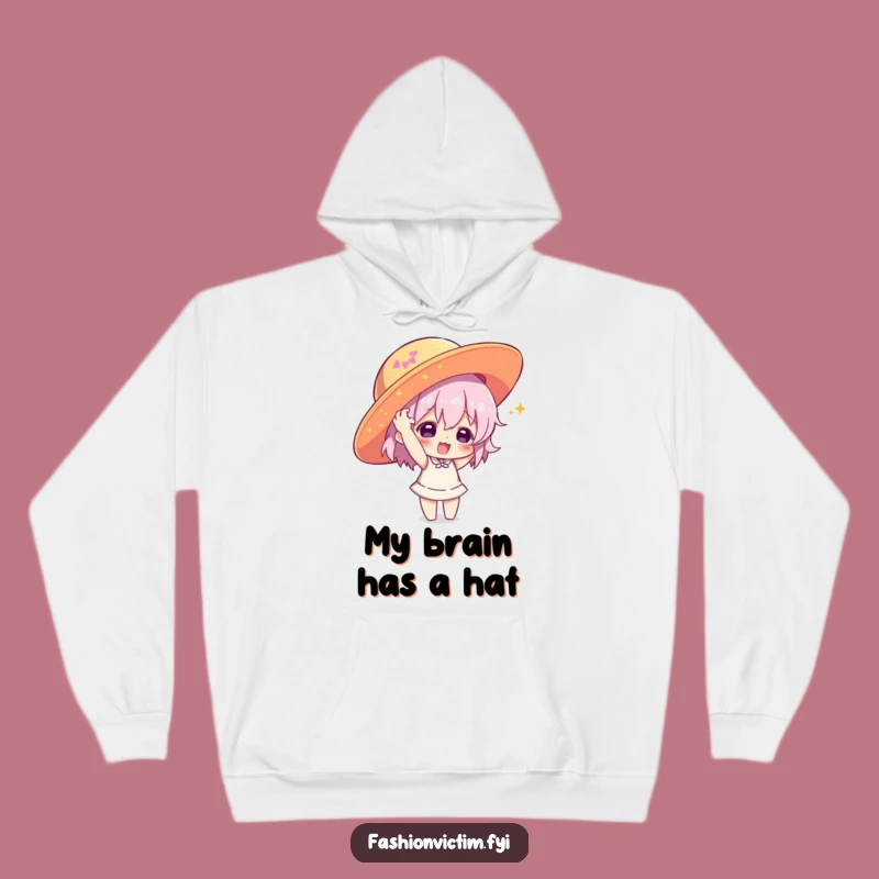 Funny Hat Adorned Hoodie: Character with Giant Sequin Hat, a Cozy Funny Gift