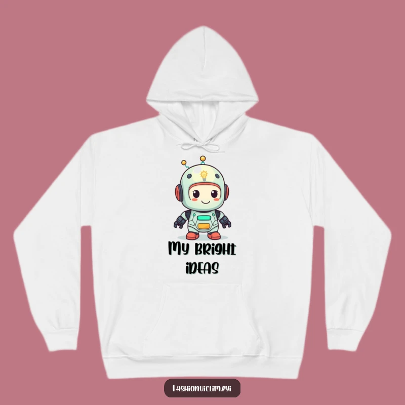 Funny Robot Lightbulb Hoodie - Cozy & Hilarious Gear for Smart Minds!