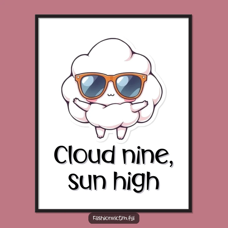 Funny Free Printable Wall Art: Cool Sunglasses Cloud, Hip Downloadable Decor