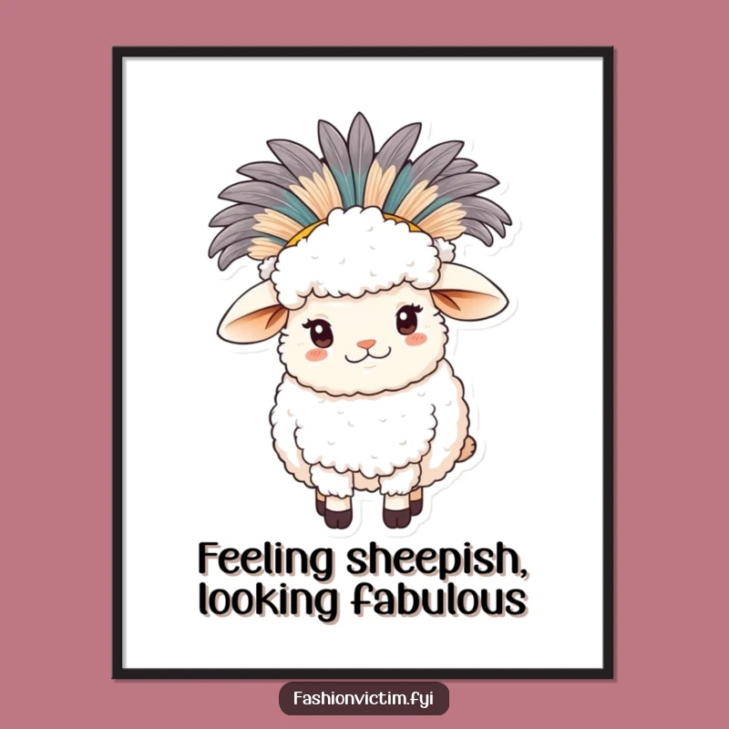 Free Printable Wall Art: Comical Sheep in a Big Hat for Whimsical Decor