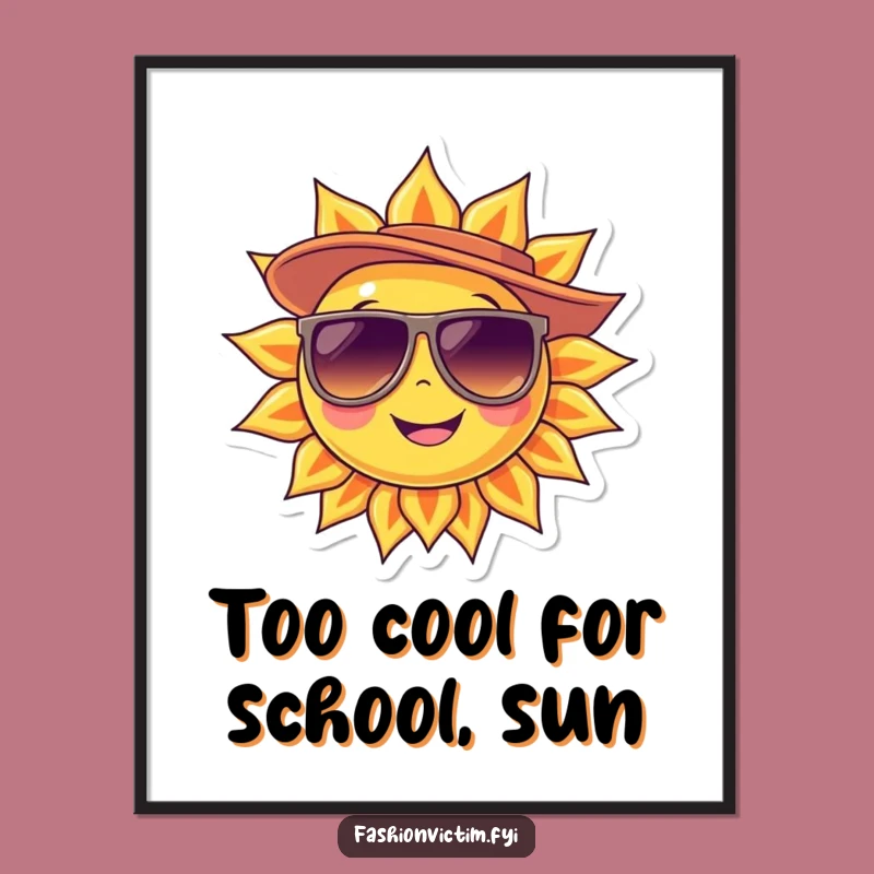 Free Printable Wall Art: Cool Sun Character for a Rad, Sunny Vibe