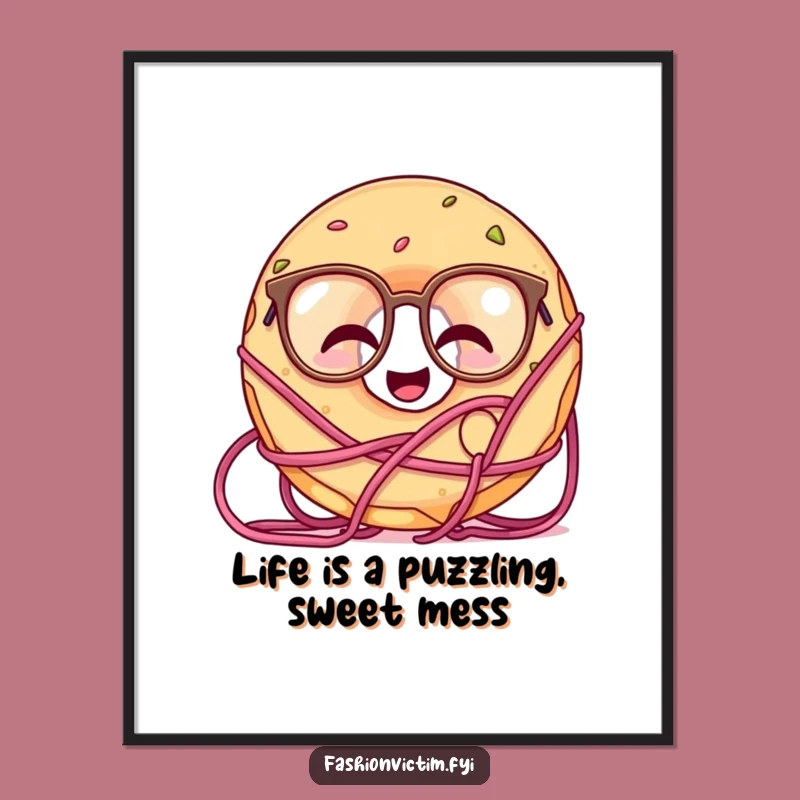 Free Printable Wall Art - Giggling Doughnut Yarn Masterpiece Downloadable Decor