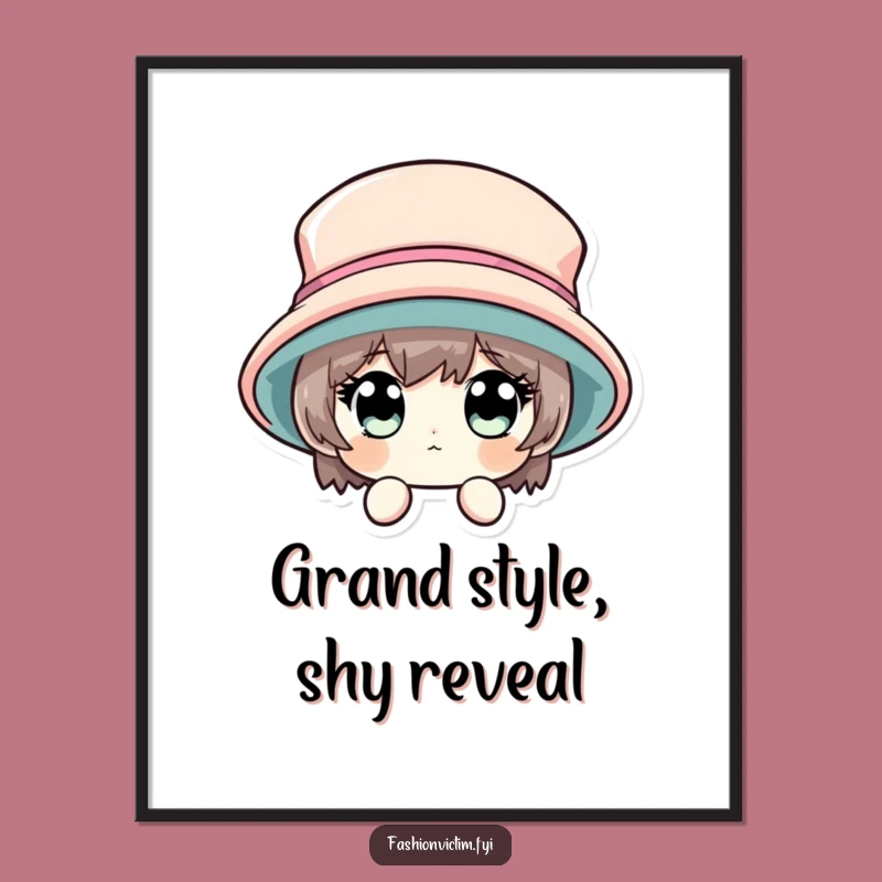 Funny Free Printable Wall Art: Big Hat Peek, Quirky Decor Download