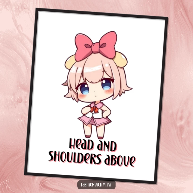 Funny Free Printable Wall Art: A confident character sporting a comically large bow strikes a powerful, humorous pose.