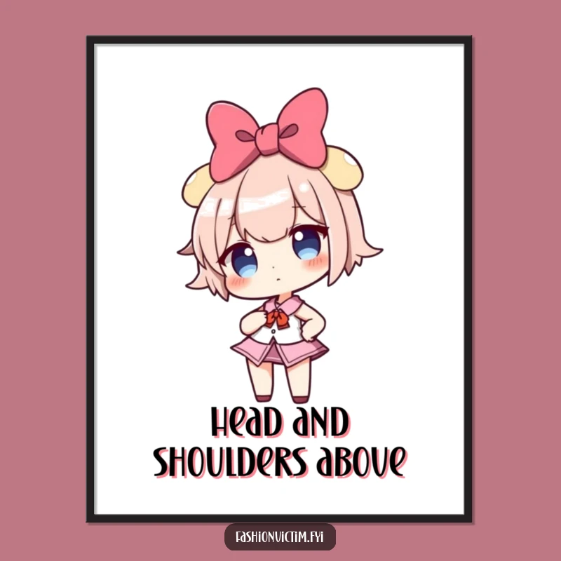 Funny Free Printable Wall Art: Confident Bow Character, Quirky Downloadable Decor