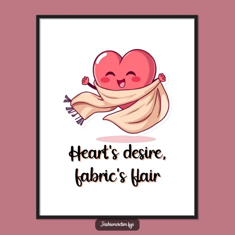 Funny Free Printable Wall Art: Heart Scarf Spinner Decor - Downloadable Joyful Art