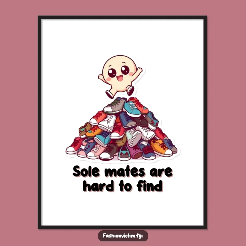 Funny Free Printable Wall Art: Shoe Leaping Character, Downloadable Quirky Art