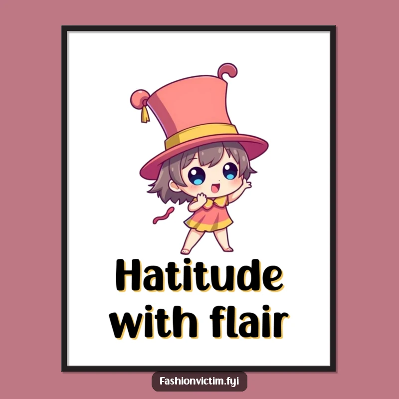 Funny Free Printable Wall Art: Dramatic Hat Character Art