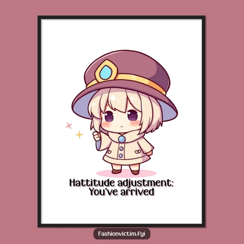 Free Printable Wall Art: Funny Oversized Hat Character - Quirky Downloadable Decor