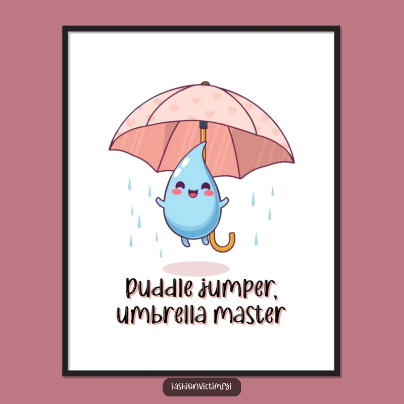 Free Printable Wall Art: Bouncing Raindrop for a Playful, Cheerful Vibe