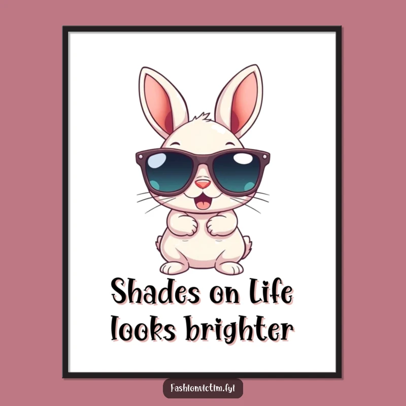 Free Printable Wall Art: Bunny Sunglasses Humorous Decor Download