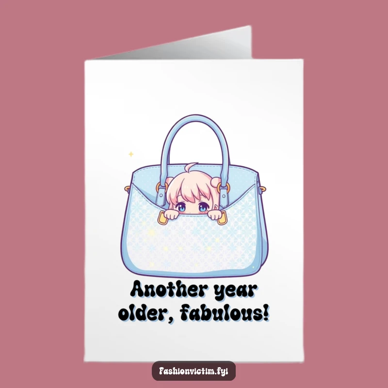 Free Printable Funny Birthday Card: Sparkly Handbag Peek-a-Boo Humor