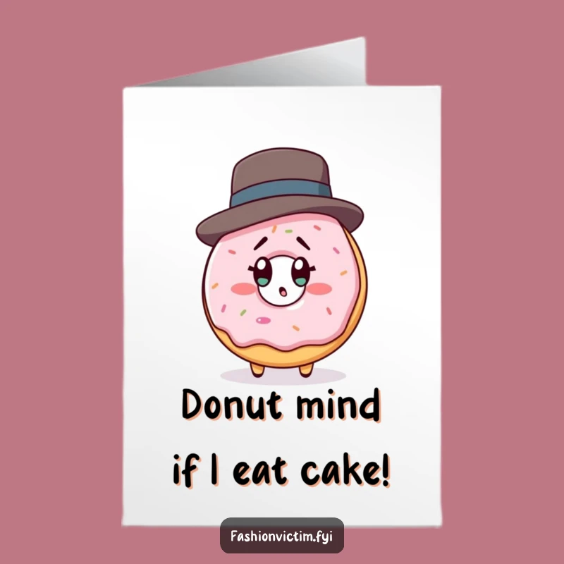 Funny Free Printable Birthday Card: Shocked Donut, Designer Hat, Hilarious DIY Gift