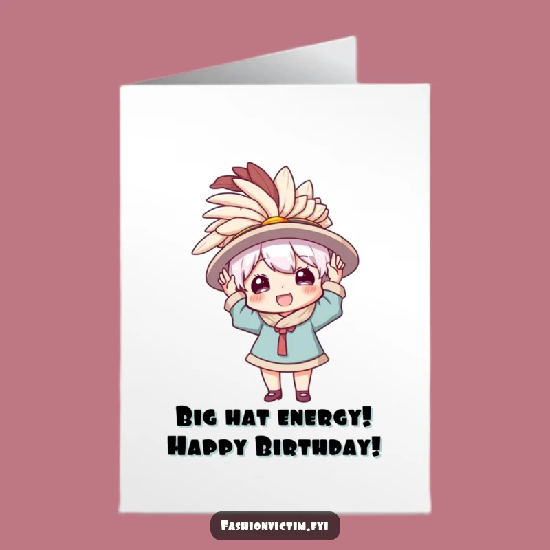 Free Printable Birthday Card: Big Hat Fun, Funny Birthday Style Design