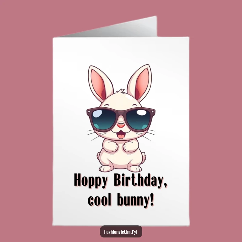 Free Printable Birthday Card: Bunny Sunglasses Gag Gift Download
